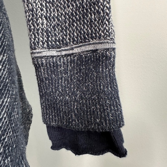 Lululemon Vestigan Chunky Rib Knit Open Sweater Cardigan 6 Navy Thumb Holes Rib - Picture 10 of 14